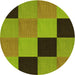 Square Patterned Pistachio Green Rug, pat1177yw