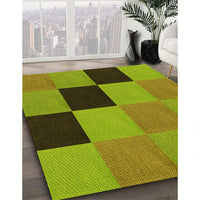 Patterned Pistachio Green Rug, pat1177yw