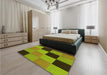 Patterned Pistachio Green Rug in a Bedroom, pat1177yw