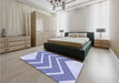 Patterned Blue Rug in a Bedroom, pat1178blu