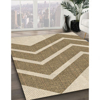 Patterned Khaki Gold Rug, pat1178brn