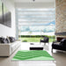 Machine Washable Transitional Jade Green Rug in a Kitchen, wshpat1178grn