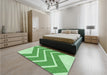 Patterned Jade Green Rug in a Bedroom, pat1178grn