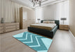 Patterned Blue Rug in a Bedroom, pat1178lblu