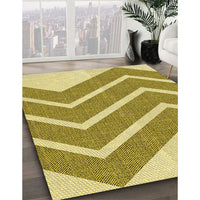 Patterned Dark Golden Brown Rug, pat1178yw