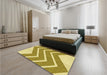 Patterned Dark Golden Brown Rug in a Bedroom, pat1178yw