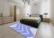 Patterned Blue Rug in a Bedroom, pat1179blu