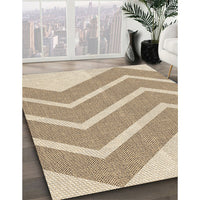 Patterned Khaki Gold Rug, pat1179brn