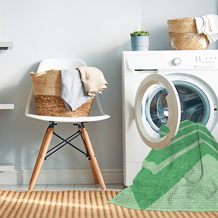 Machine Washable Transitional Green Rug in a Washing Machine, wshpat1179grn