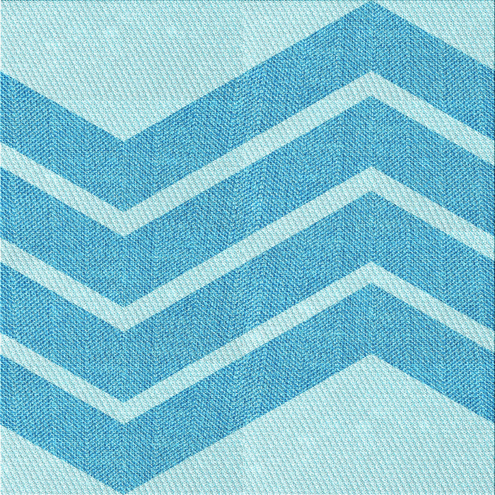 Round Machine Washable Transitional Blue Rug, wshpat1179lblu