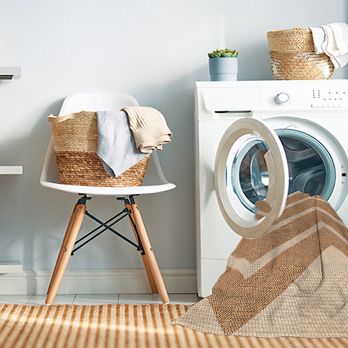 Machine Washable Transitional Khaki Gold Rug in a Washing Machine, wshpat1179org