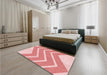 Patterned Red Rug in a Bedroom, pat1179rd