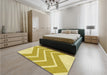 Patterned Caramel Brown Rug in a Bedroom, pat1179yw