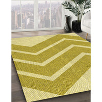 Patterned Caramel Brown Rug, pat1179yw