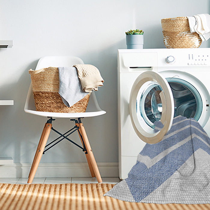 Machine Washable Transitional Lavender Blue Rug in a Washing Machine, wshpat1179