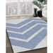 Patterned Lavender Blue Novelty Rug in Family Room, pat1179