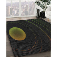 Patterned Black Novelty Rug, pat117