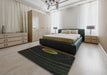 Machine Washable Transitional Black Rug in a Bedroom, wshpat117