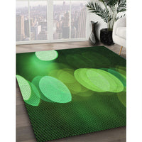 Patterned Dark Forest Green Rug, pat118grn