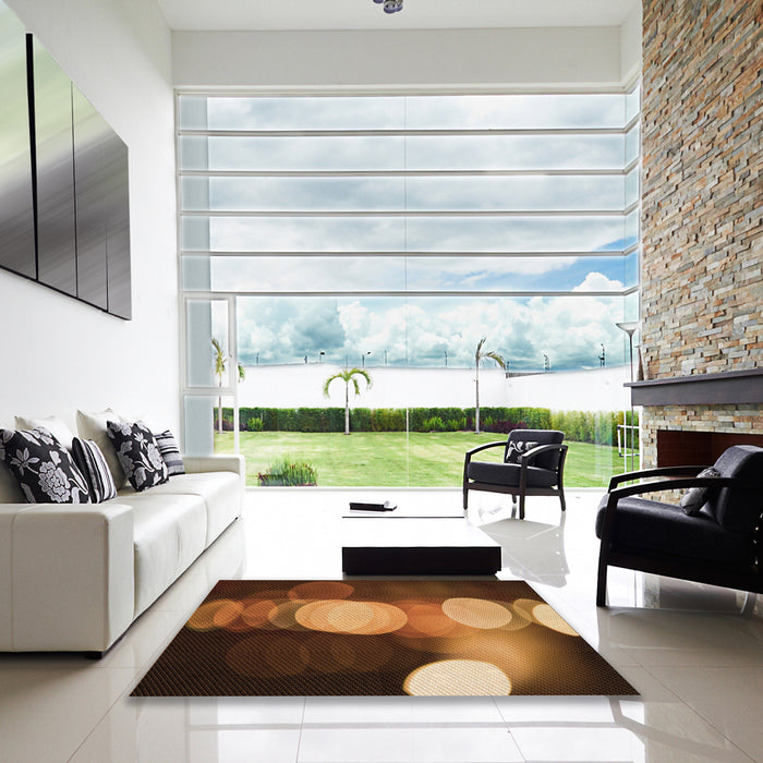 Square Patterned Orange Rug in a Living Room, pat118org