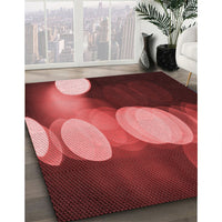 Patterned Dark Red Rug, pat118rd