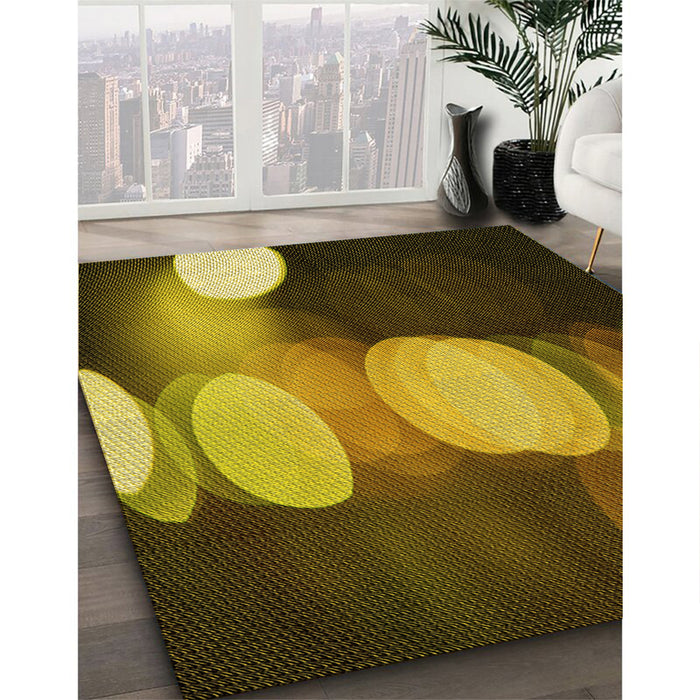 Patterned Red Rug in Family Room, pat118yw
