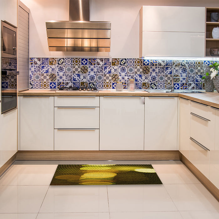 Patterned Red Rug in a Kitchen, pat118yw