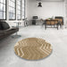 Round Patterned Light Brown Rug in a Office, pat1180brn