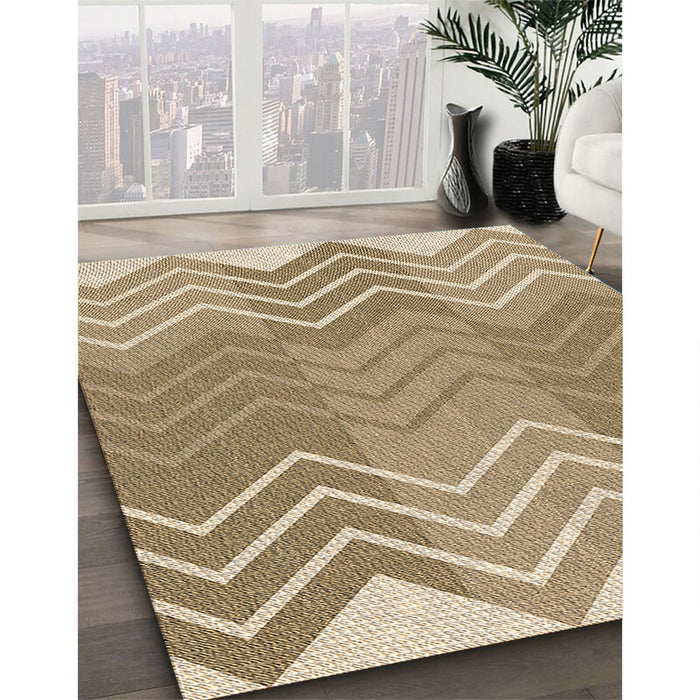 Machine Washable Transitional Light Brown Rug in a Family Room, wshpat1180brn