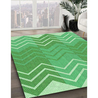 Patterned Green Rug, pat1180grn