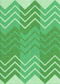 Machine Washable Transitional Green Rug, wshpat1180grn