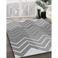 Patterned Platinum Gray Rug, pat1180gry