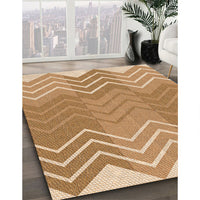 Patterned Yellow Orange Rug, pat1180org