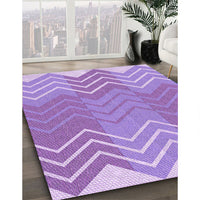 Patterned Bright Lilac Purple Rug, pat1180pur