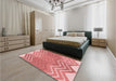 Patterned Light Salmon Pink Rug in a Bedroom, pat1180rd