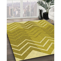 Patterned Bold Yellow Rug, pat1180yw