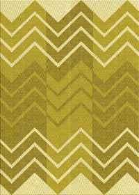 Machine Washable Transitional Bold Yellow Rug, wshpat1180yw