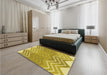 Patterned Bold Yellow Rug in a Bedroom, pat1180yw