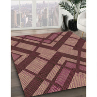 Patterned Copper Red Pink Rug, pat1181brn