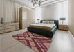 Patterned Copper Red Pink Rug in a Bedroom, pat1181brn