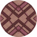 Square Patterned Copper Red Pink Rug, pat1181brn