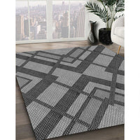 Patterned Gunmetal Gray Rug, pat1181gry