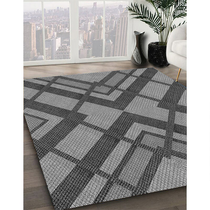 Patterned Gunmetal Gray Rug in Family Room, pat1181gry