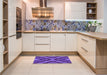 Patterned Bright Purple Rug in a Kitchen, pat1181pur