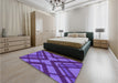 Patterned Bright Purple Rug in a Bedroom, pat1181pur