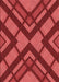 Machine Washable Transitional Red Rug, wshpat1181rd