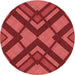 Square Patterned Red Rug, pat1181rd