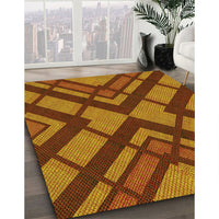 Patterned Tomato Red Rug, pat1181yw