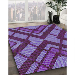Patterned Purple Novelty Rug in Family Room, pat1181