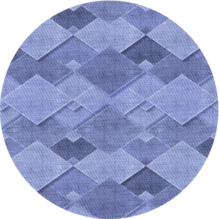 Square Patterned Denim Blue Rug, pat1182blu
